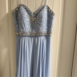Xscape Light Blue Embellished Dress